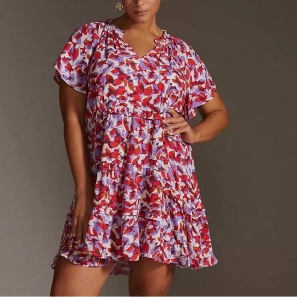 NWT ANTHROPOLOGIE Robin tiered mini dress